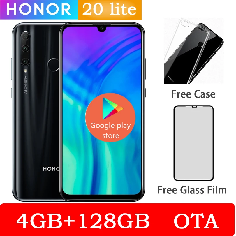 Original Honor 20 lite 20I Smartphone Android 9.0 Octa-core 6.5 inch Full Screen Dual Camera 3 Slots Cell Phone