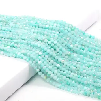 

Natural semi precious stone beads Circular section Amazonite DIY for making Bracelet Necklace 38cm / piece 2/3/4mm