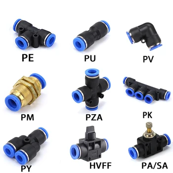 

Pneumatic Fitting Quick Push in Connector Tee,L-Type,Cross,Throttle Valve For 4mm 6mm 8mm 10mm 12mm House Tube Straight Fittings