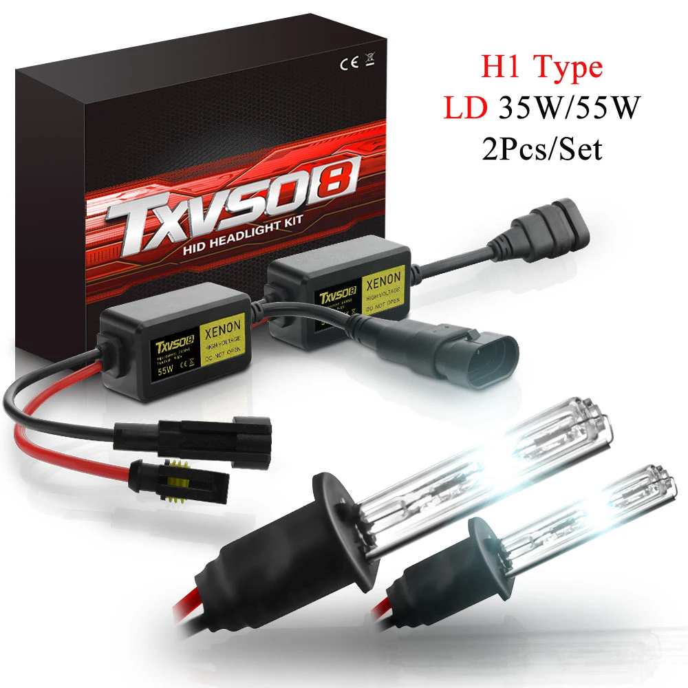 

TXVSO8 110W HID Xenon Headlight Conversion Kit H1 H3 Type 2Pcs 55W Bulbs With Slim Ballast 3000K 5000K 6000K 8000K 10000K 12000K