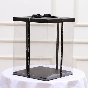 

30.5x30.5x40CM 2019 Transparent Empty Gift Box for Artificial Teddy Bear Rose Flower Gifts Box Women Plush Bear Rabbit Gift