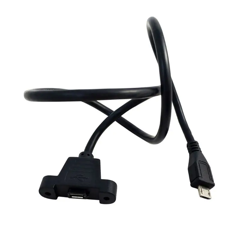 30cm/50cm Micro USB USB2.0 Male Connector to Female Extension Cable Cord Line with Screws Panel Mount Hole | Электроника