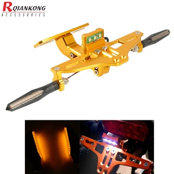 

FOR HONDA CB1000R CB125R CB300R CB600 Hornet CB650F CBR125R NC700X Motorcycle Fender Adjustable License Plate Holder Bracket LED