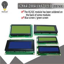 Lcd1602 lcd 1602 2004 12864 módulo azul tela verde 16x2 20x4 personagem módulo de exibição lcd hd44780 controlador azul luz preta