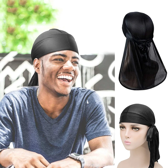 Em promoção! Bandana Durag De Moda Masculina De Durag Hip-hop, O Rapper  Turbante Chapéu De Acessórios Para Mulheres, Homens Cetim Elástico Du  Pano-de Cauda Longa Do Cabelo Cachecol