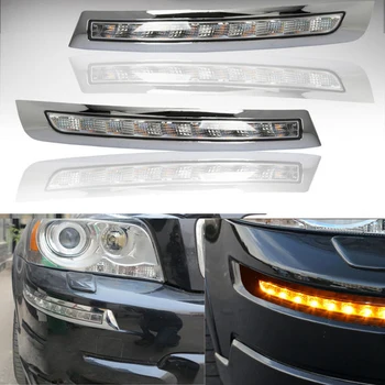 

ECAHAYAKU Car Daytime Running Lights LED DRL For Volvo XC90 2007 2008 2009 2010 2011 2012 2013 yellow Turn Signal fog lamp
