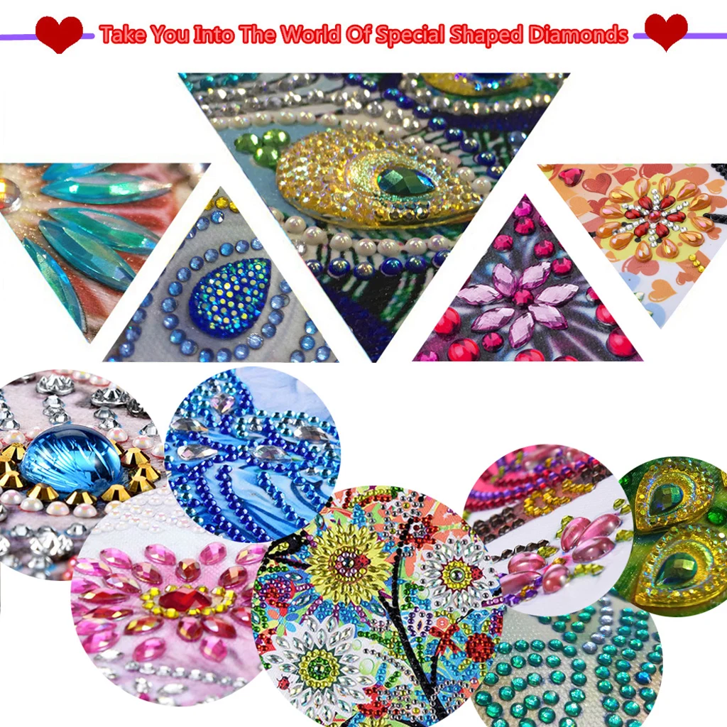 2pcs Diamond Painting Bookmark 5D DIY Art Bookmarks Cross Stitch Embroidery Kit Special Shaped Drill Tassel Book Marks Gifts