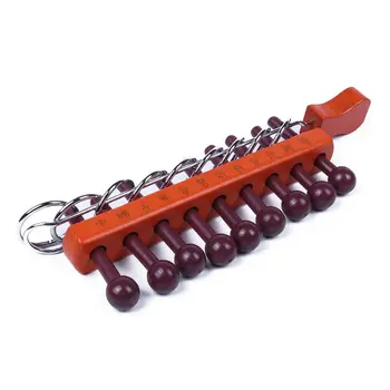 

Wooden Chinese 9 Linked Rings Puzzle Educational Toys Brain Teaser