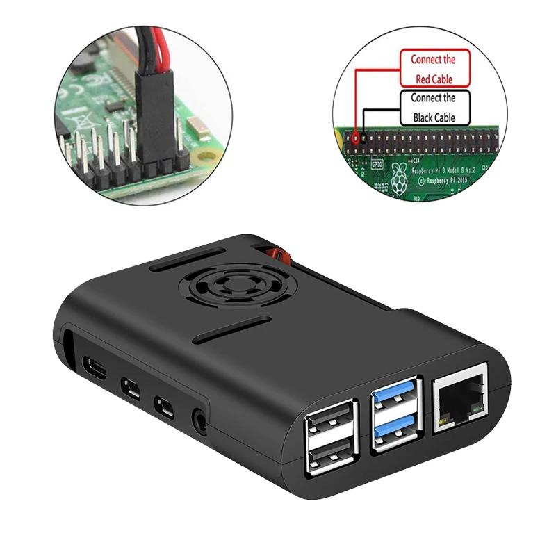 Günstige Raspberry Pi 4 Modell B 2G 4G RAM + ABS Fall + Lüfter + Netzteil Ladegerät + aluminium Kühlkörper für Raspberry Pi 4 Modell B