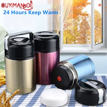 

Large Capacity 600ML/800ML/1000ML Thermos Lunch Box Portable Stainless Steel Food Soup Containers Vacuum Flasks Thermocup
