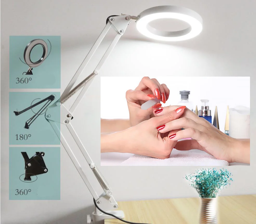 

Flexible Desk Large 5X USB LED Magnifying Glass 3 Colors Illuminated Magnifier Lamp Loupe Reading/Rework Soldering