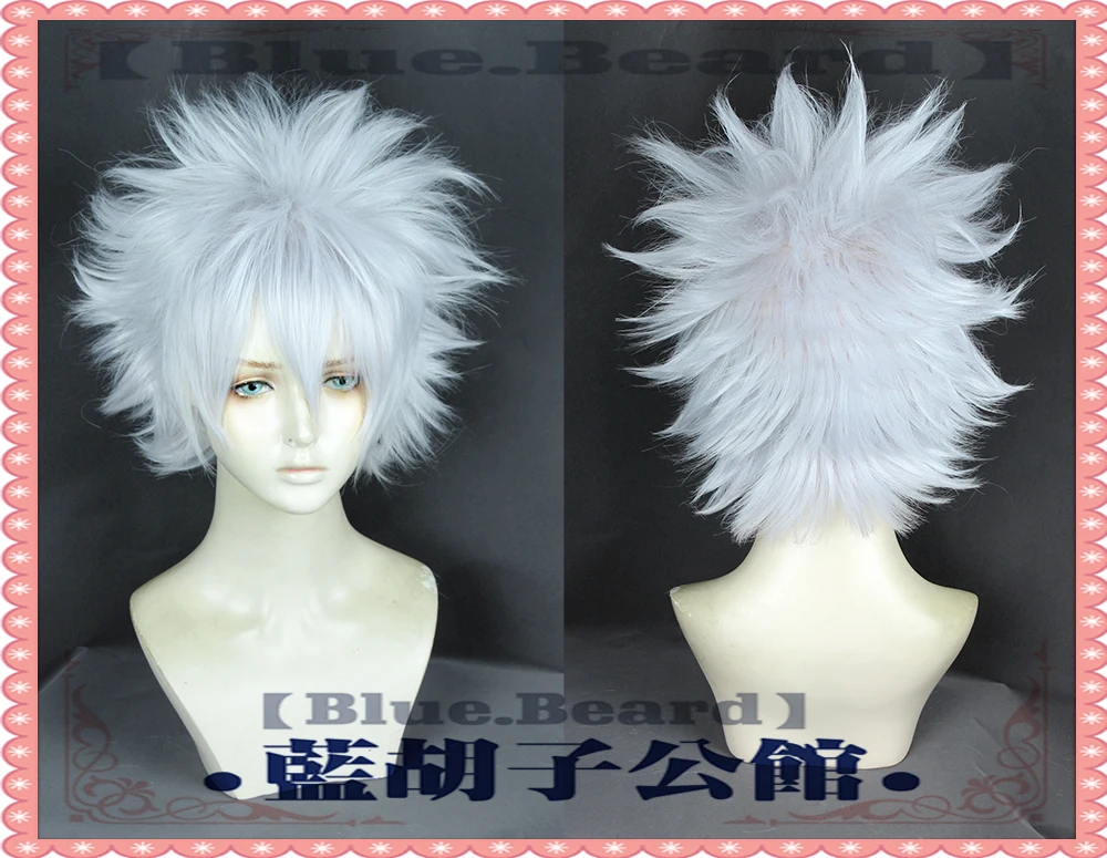 Cosplay&ware Anime Hunter X Killua Zoldyck Cosplay Wig Short Silver White Shaggy Layered Heat Resistant Synthetic Hair & Cap -Zentai shop online H3181315f65be4d68b241c0490aba1652n.jpg