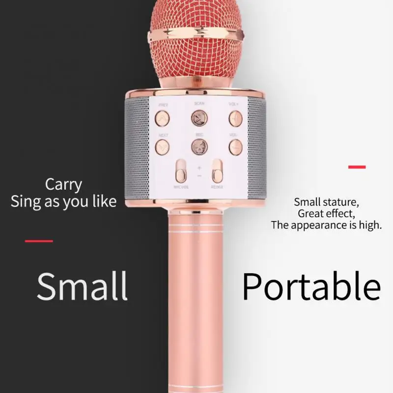 WS858 Bluetooth-совместимый беспроводной микрофон домашний для караоке динамик ручной