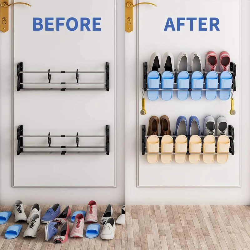 StoreSmith 2-pack Foldable Over-the-Door 7-Tier Shoe Rack