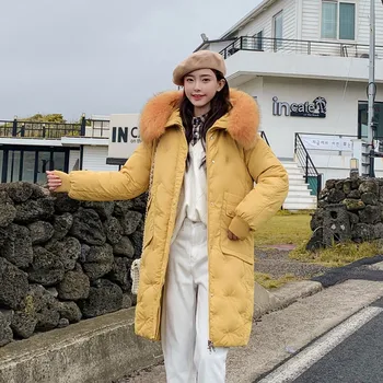 

Women's Winter Jacket Long Sleeve Coat Zipper Coats Button Women's Down Jacket Pocket Hooded Tops 2019 winter clothes women L924