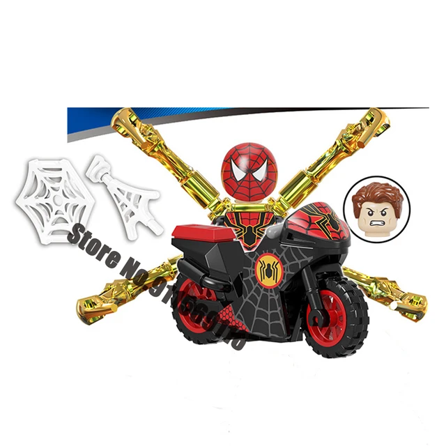 Superhero Spiderman Suit Building Blocks Bricks Mysterio Peter Parker Miles Morales Action Figures Kids Toys Christmas Gifts I-KF1518