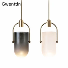 

Luxury Bucket Glass Pendant Lamp Led Hanglamp Modern Hanging Lights for Dining Room Kitchen Light Fixtures Home Deco Luminaire