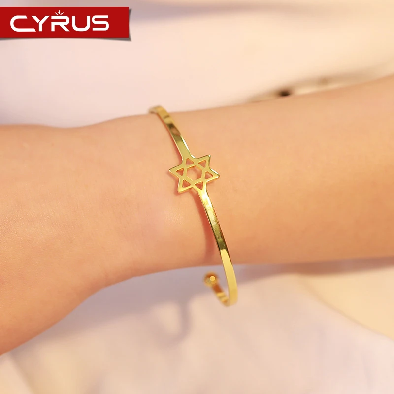 

Hollow Hexagonal Star Open Bracelets for Women Couple Hand Chain Gold Silver Rose Gold Metal Fine 2019 Femme Gift Pulseras Mujer