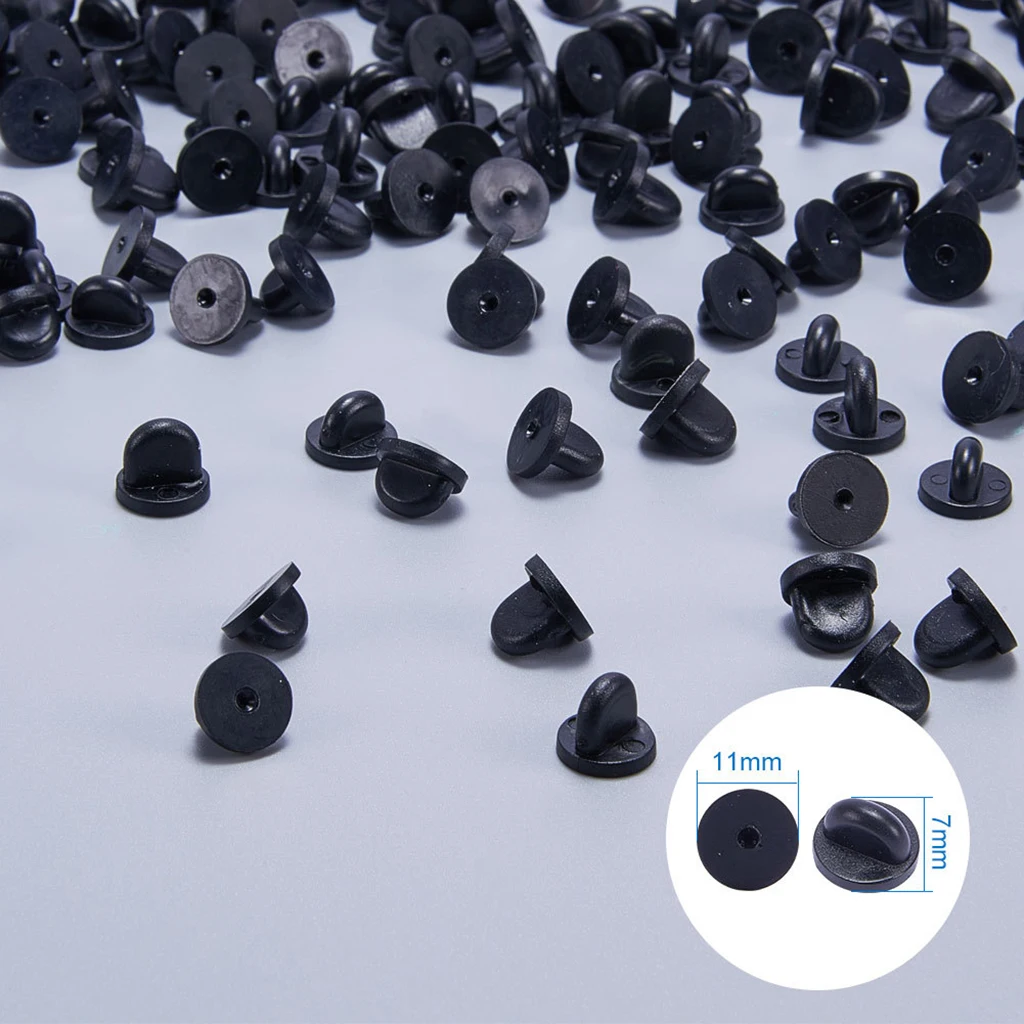 200Pcs Rubber Pin Backs Holder Clutch Badge Lapel Pin Tie Tacks Jewelry DIY