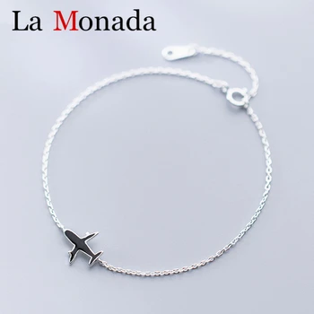 

Black Enamel Plane Aircraft Airplane Bracelet for Women Exquisite Design Sterling Silver 925 Jewelry Gifts