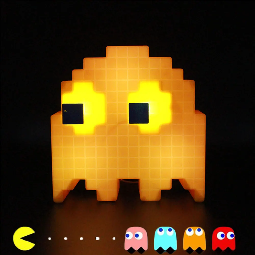 Baby LED Night Light Pacman Cartoon USB Night Lamp Color Changing LED Bedside Luminarias for Children Bedroom Kids Toys