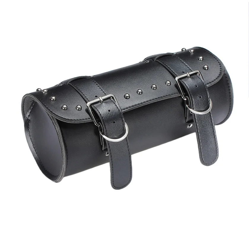 HIGH QUALITY Black Motorcycle Scooter Round Barrel Storage Tool Pouch Handle Bar Bag Hot Sale