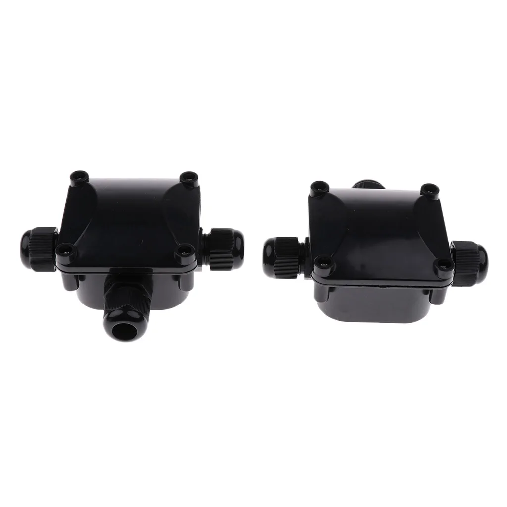 2 Pieces 3 Way IP68 Waterproof Electrical Cable Wire Connector Junction Box