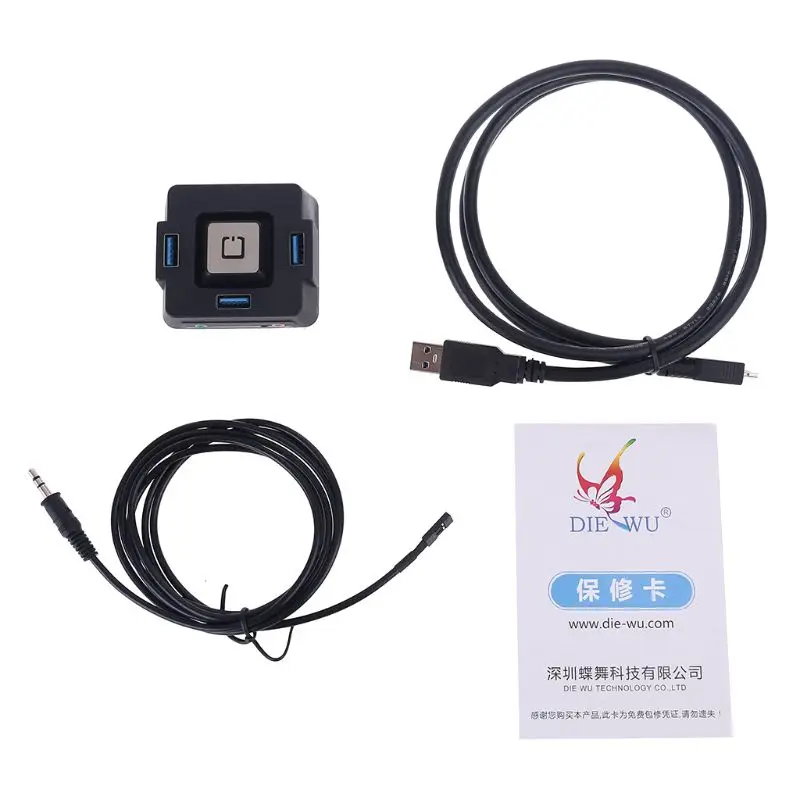 

Multifunction Desktop PC Switch 3 Port USB 3.0 Audios Microphone Computer Button