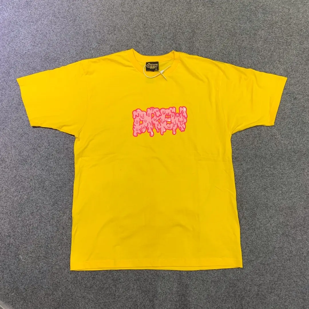 Футболка Drew House футболка DREW Dissolve catoon candy gum с логотипом drew Top, футболка для мужчин и женщин, хлопковая Футболка Justine Bieber Drew house
