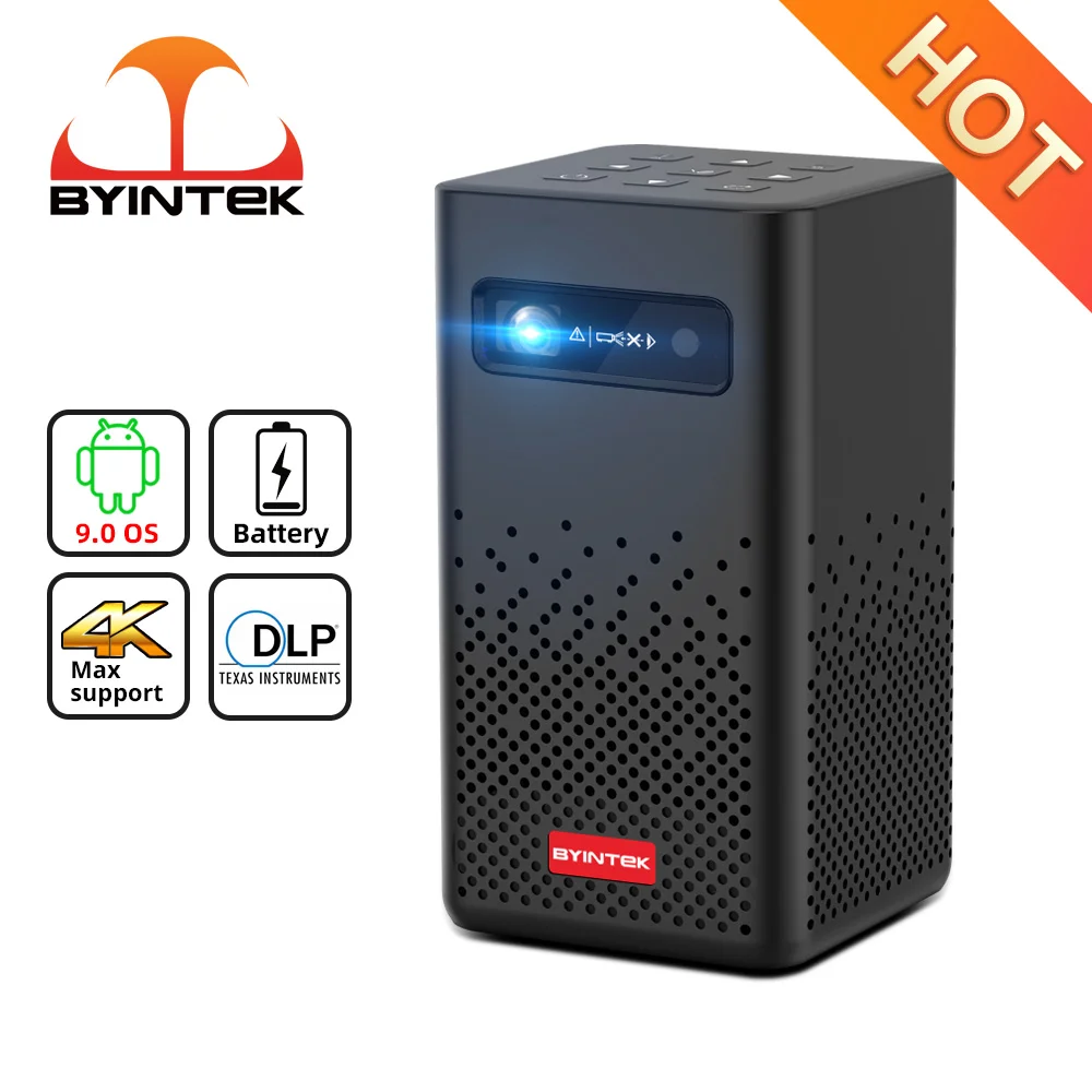 Мини-проектор BYINTEK P20 портативный Pico Smart Android 1080P LED Wi-Fi DLP 4K для смартфона 3D улицы |