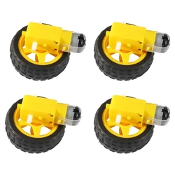 Moteur électrique cc avec moteur TT en plastique roue de pneu 3 6V moteur à engrenages à double arbre moteur de boîte de vitesses magnétique TT pour voiture intelligente Arduino 