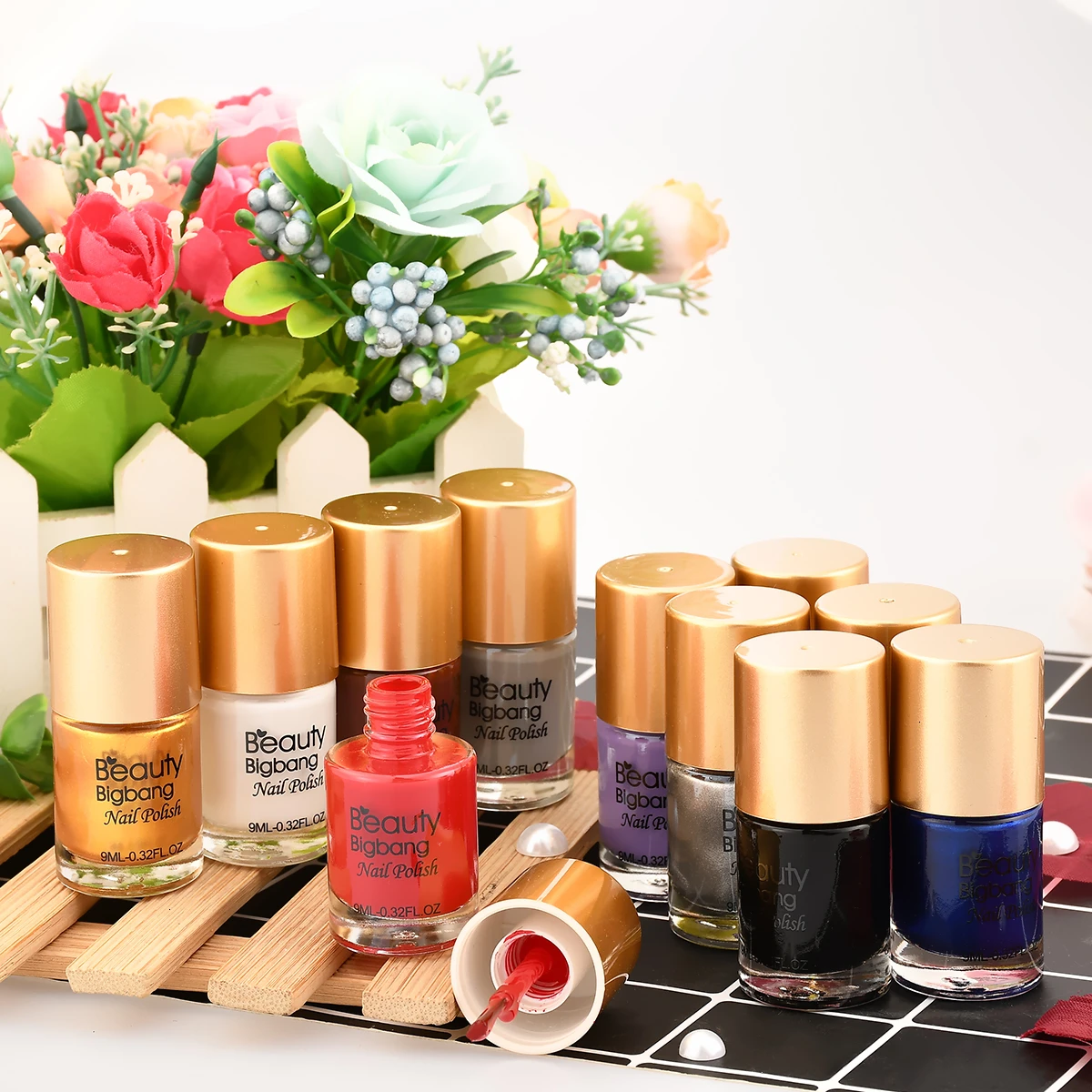 BeautyBigBang, 9 мл, фиолетовый стемпинг ногтей покрытие, цветной лак для печати, лак, белый, красный цвет, пластина для стемпинга для нейл-арта