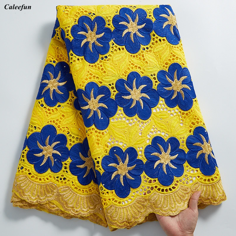 

New Style 100% Cotton African Dry Lace Fabric With Stones Nigerian Lace Fabric High Quality Swiss Voile In Switzerland Y2308