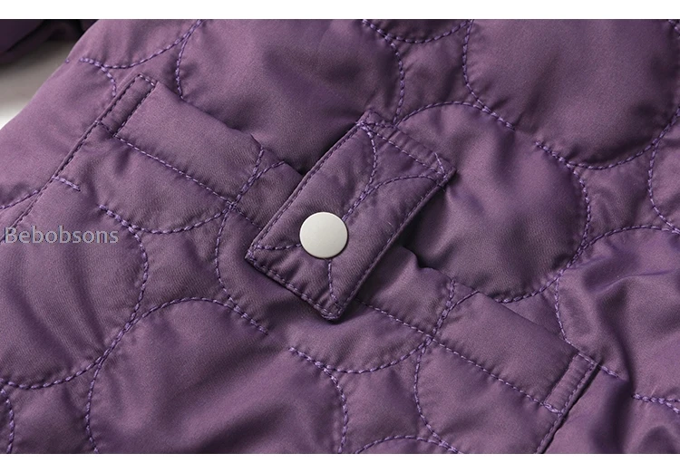 Зимняя Новинка, женское модное двухстороннее пальто с вышивкой в очках, фиолетовое тонкое пальто для девочек-подростков, хлопковое пальто