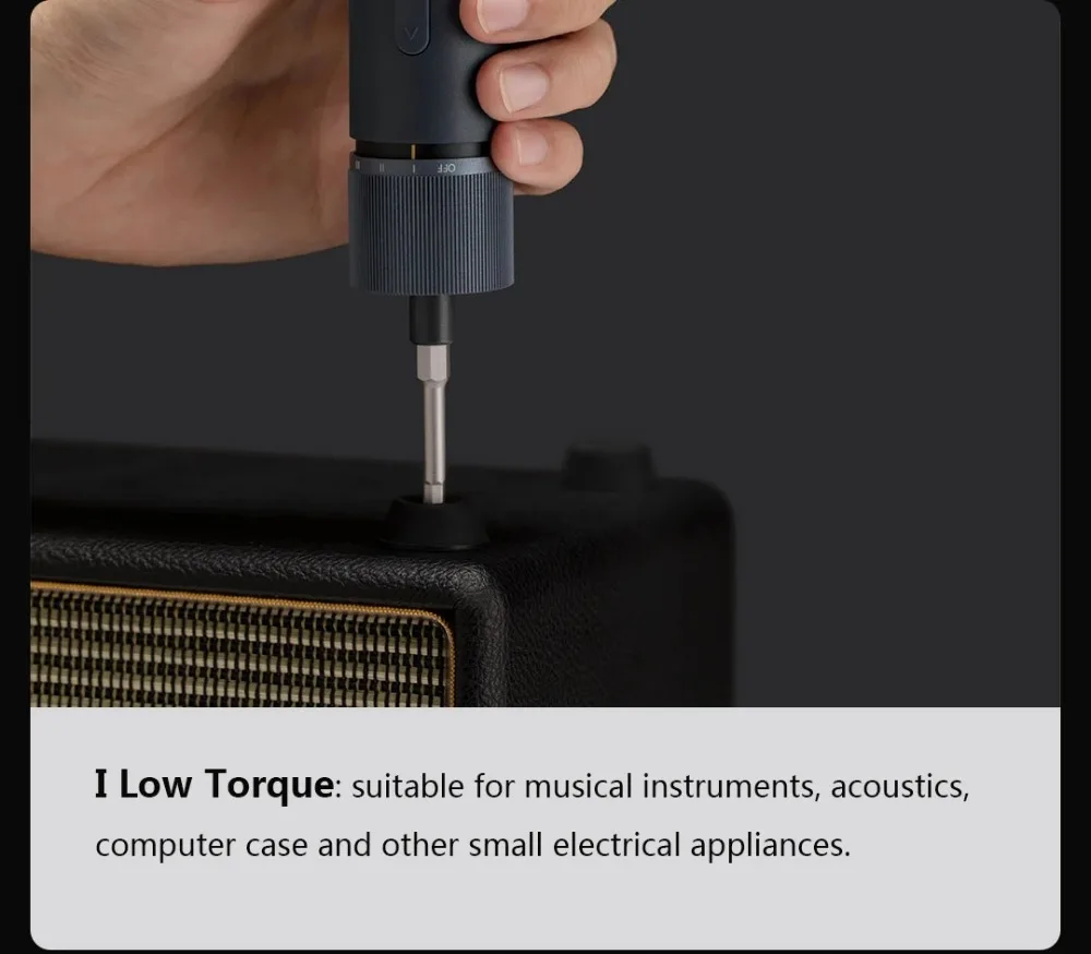 HOTO 1500mAh Straight Handle Electric Screwdriver With 12 Bits 3 Speed Torque Rechargeable Daily Screwdriver Kit Portable (2)