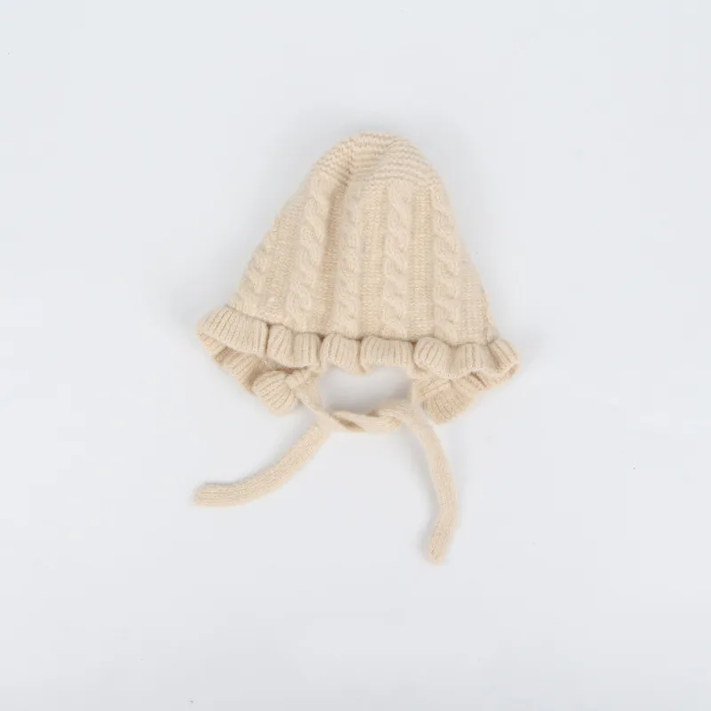 Шляпка для девочки принцессы, вязаная зимняя шапочка для новорожденного, детские шапки для девочек, теплая шапка для новорожденного