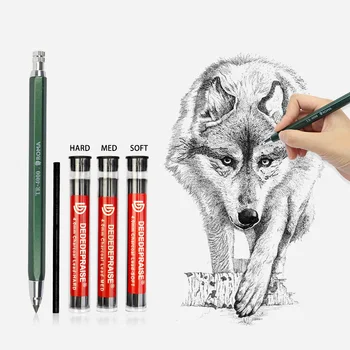 

4mm Mechanical Pencil Sketch Drawing Art Pencil Automatic Charcoal Pencils For Students Kids Gift Stationery Supplies TR-4000