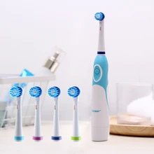 AZDENT Rotating Electric Toothbrush No Rechargeable With 4 Brush Heads Battery Toothbrush Teeth Brush Oral Hygiene Tooth Brush