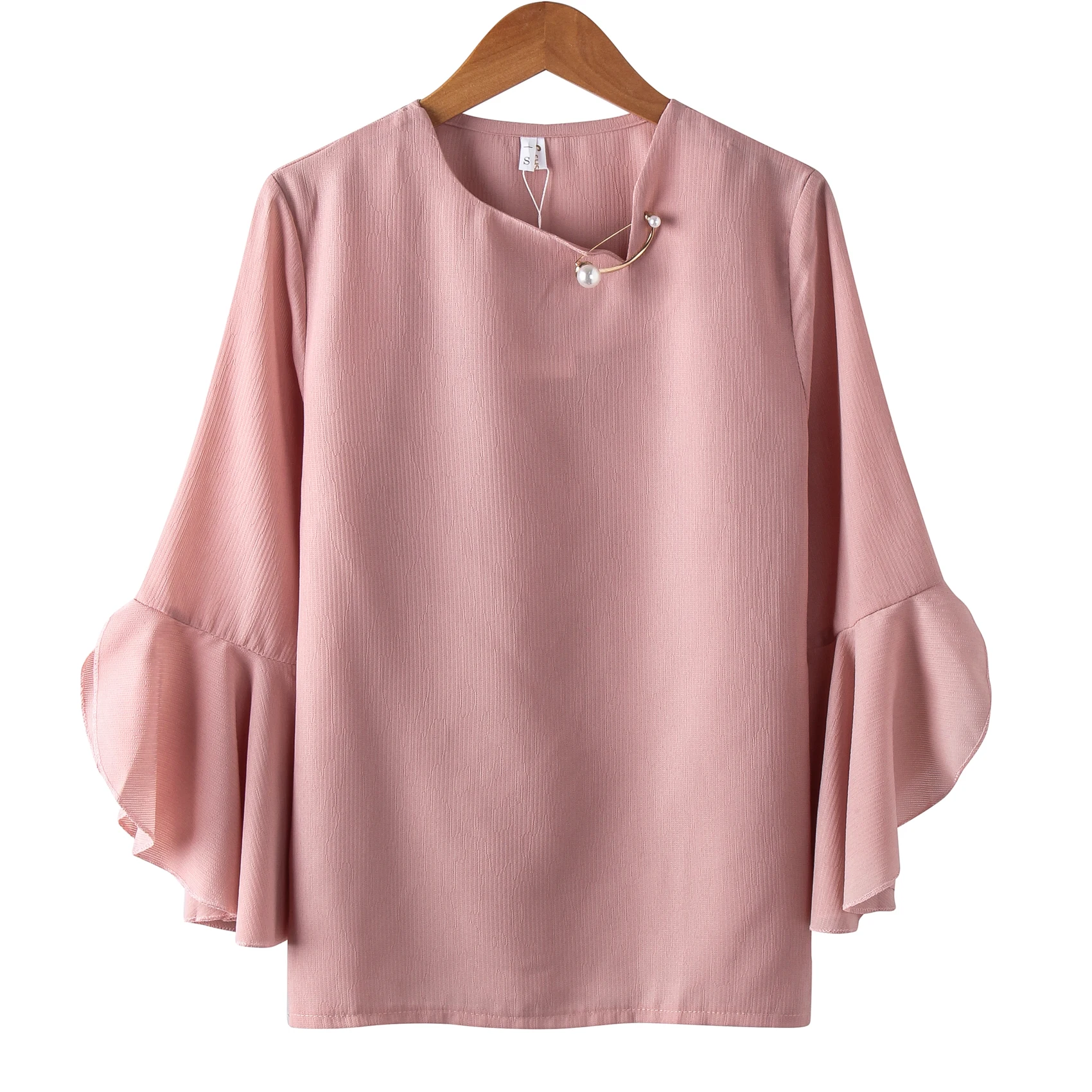 

Korean Chiffon Women Blouses Flare Sleeve Office Lady White Women Shirts Plus Size XXL Womens Tops Blusas Femininas Elegante