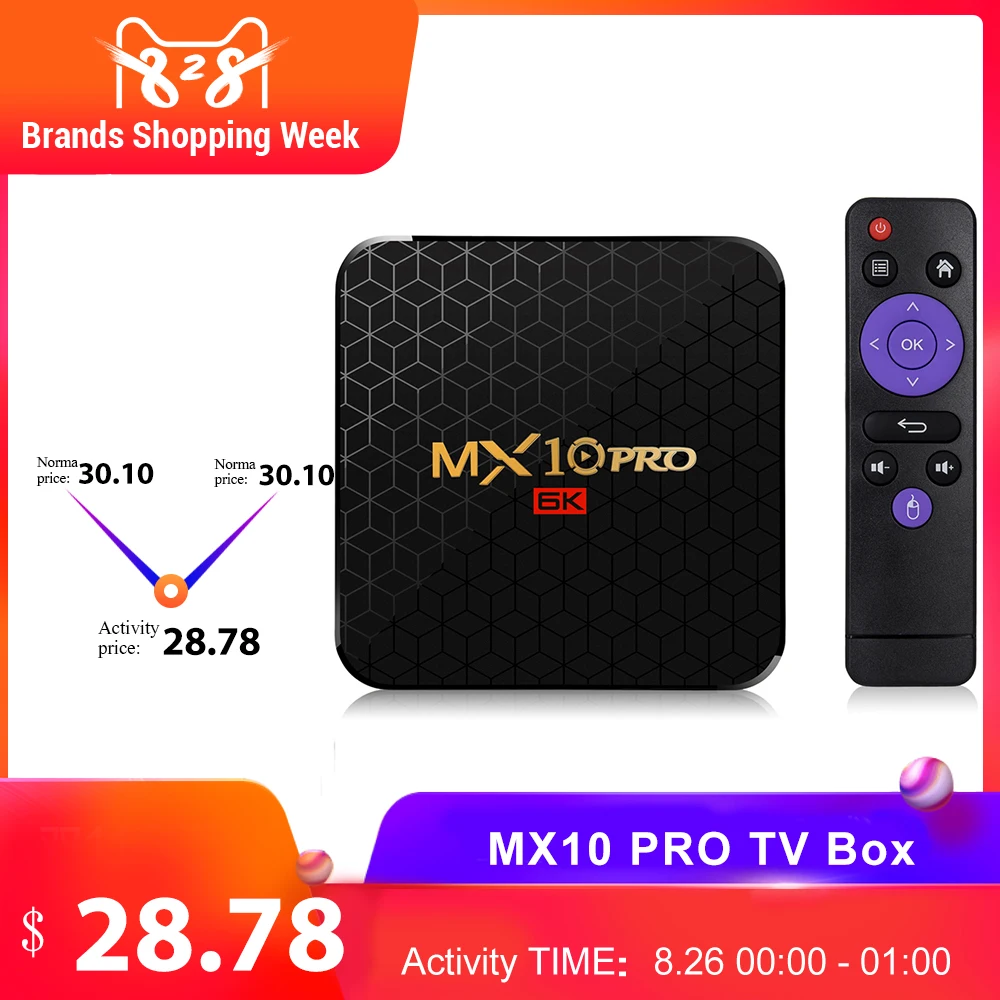 

MX10 PRO TV Box Android 9.0 Allwinner H6 4K Media Player 6K Image Decoding 32GB 64GB 2.4G WiFi TV BOX 100M USB3.0 for Smart TV