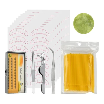 

Training Makeup Practice Tool False Eyelash Extension Tweezers Brush Pad Kit