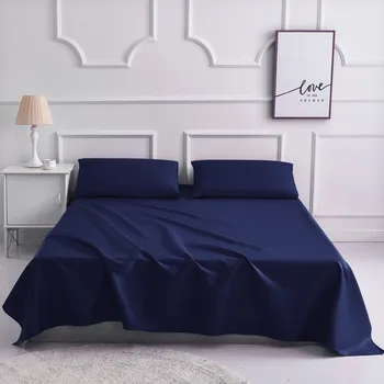 

Dark Blue color 230TC Bed linen cotton sheet set bedding set bed set boho bed sheets bed cover sets 1 pcs