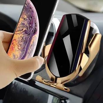 車の自動クランプスマート ir センサーカーマウント電話ワイヤレス急速充電器ホルダーラックユニバーサルホット
