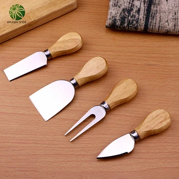 

Duolvqi 3/4pcs Set Cheese Knives Butter Pizza Cutting Tools With Wood Handle Cheese tools rebanador de queso en stainless steel