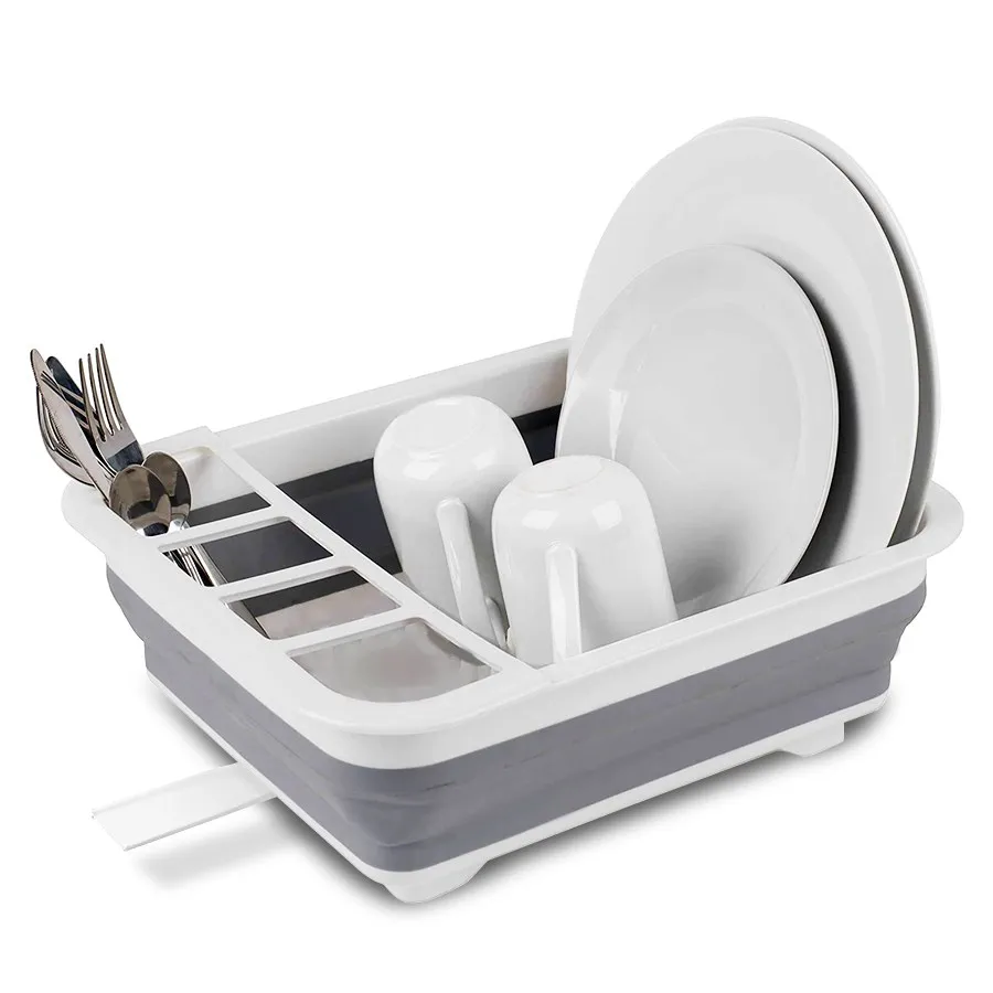 Foldable Dish Rack Kitchen Storage baskets Organizer Drainer Bowl Dinnerware Plate Shelf Drying supplies | Дом и сад