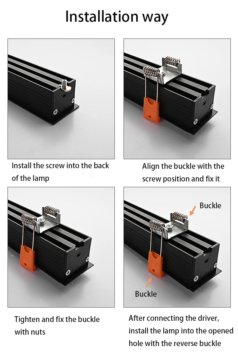 alumínio perfil teto recessed spot downlight linear