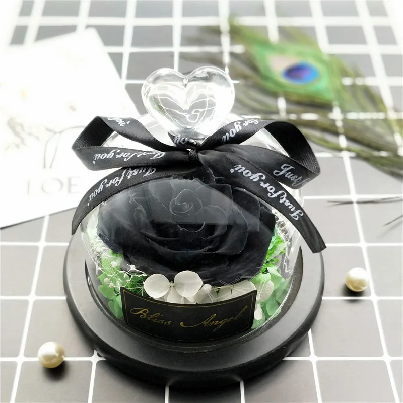 BEAUTY AND THE BEAST Eternal Flower Glass Cover Fresh Rose Girlfriend Birthday Creative Gift Rose in Glass Demo BEAUTY AND THE BEAST Eternal Flower Glass Cover Fresh Rose Girlfriend Birthday Creative Gift Rose in Glass Demo