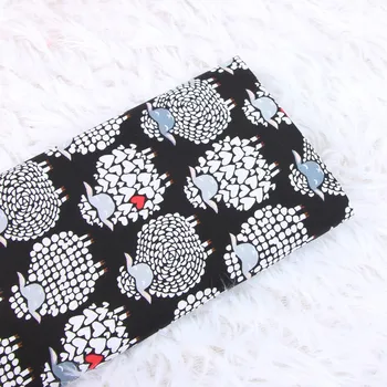 

half meter plain cotton poplin fabric with cartoon sheep print, handmade DIY patchwork garment dress kids cloths CR-122