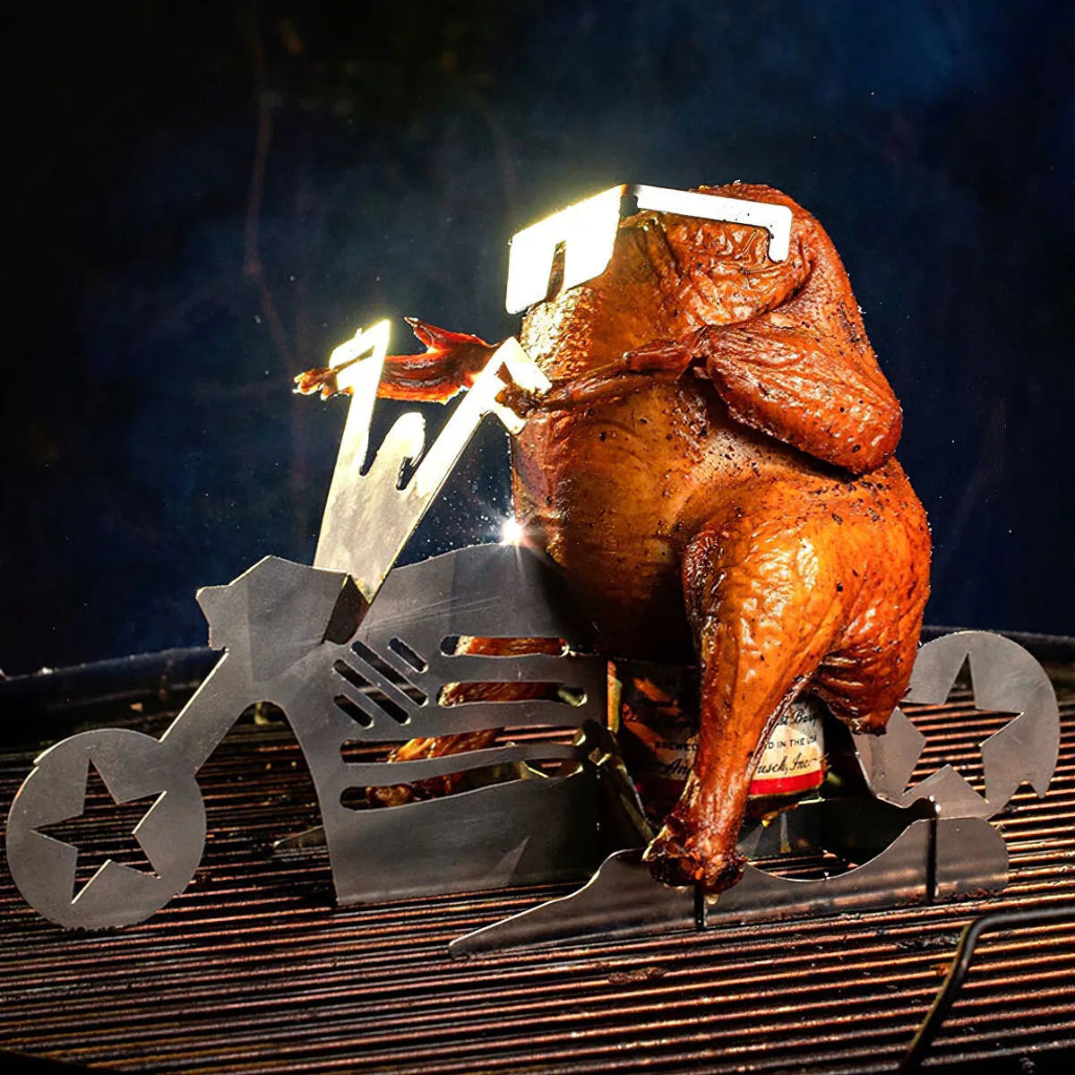 Creative Chicken Stand Holder With Beer Can Roaster Chicken Rack American Motorcycle Shape Chicken Grilling Rack BBQ Accessories