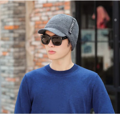 Зимние шапки для мужчин Skullies Beanie шапка зимняя шапка для мужчин и женщин шерстяной шарф шапка s Набор Балаклава маска Gorras Bonnet вязаная шапка - Цвет: gray Single hat